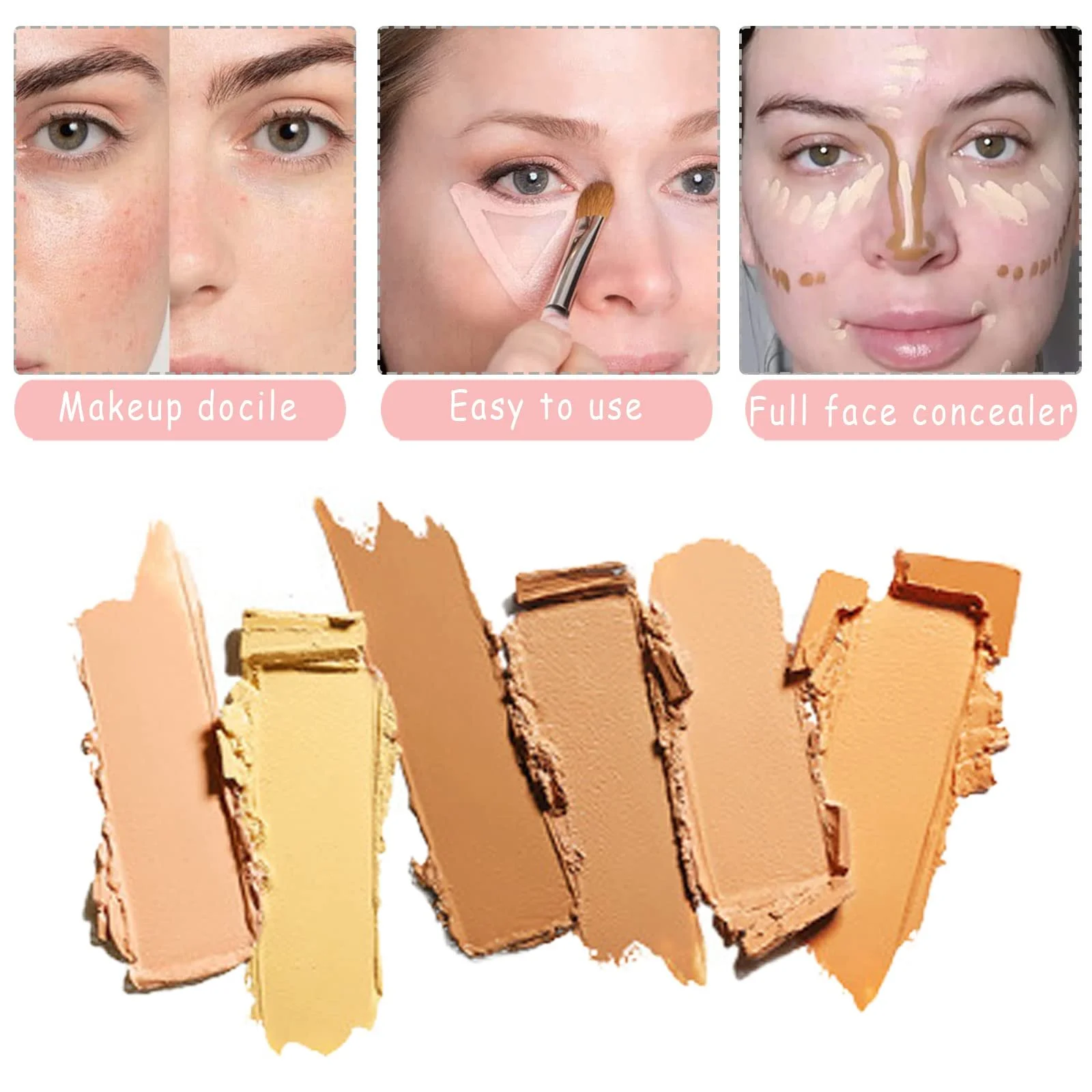 Палетка консилеров WishesMar Корректор цвета для темных кругов 6 оттенков #C, фото №4