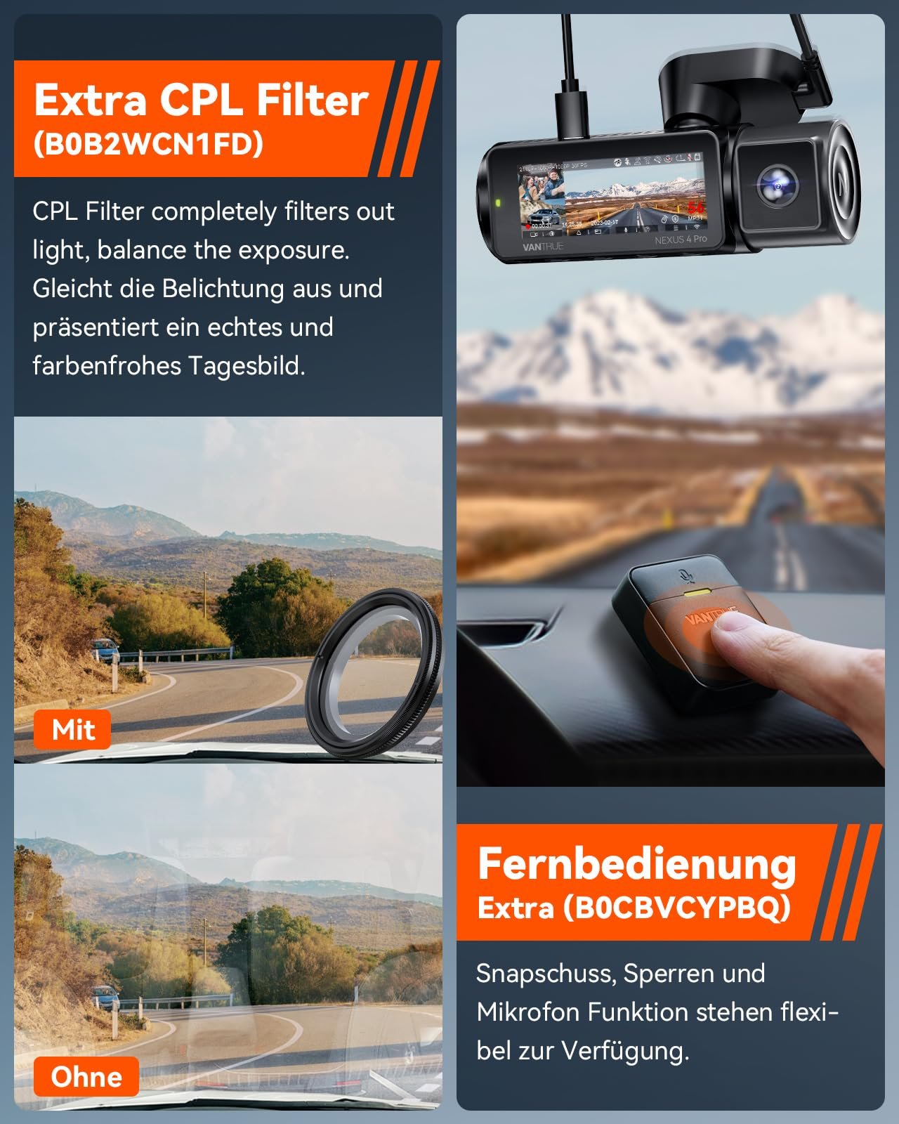 Відеореєстратор VANTRUE N4 Pro 5G WiFi 4K+ 1080P+ 1080P/3 HDR STARVIS 2 Чорний, фото №9