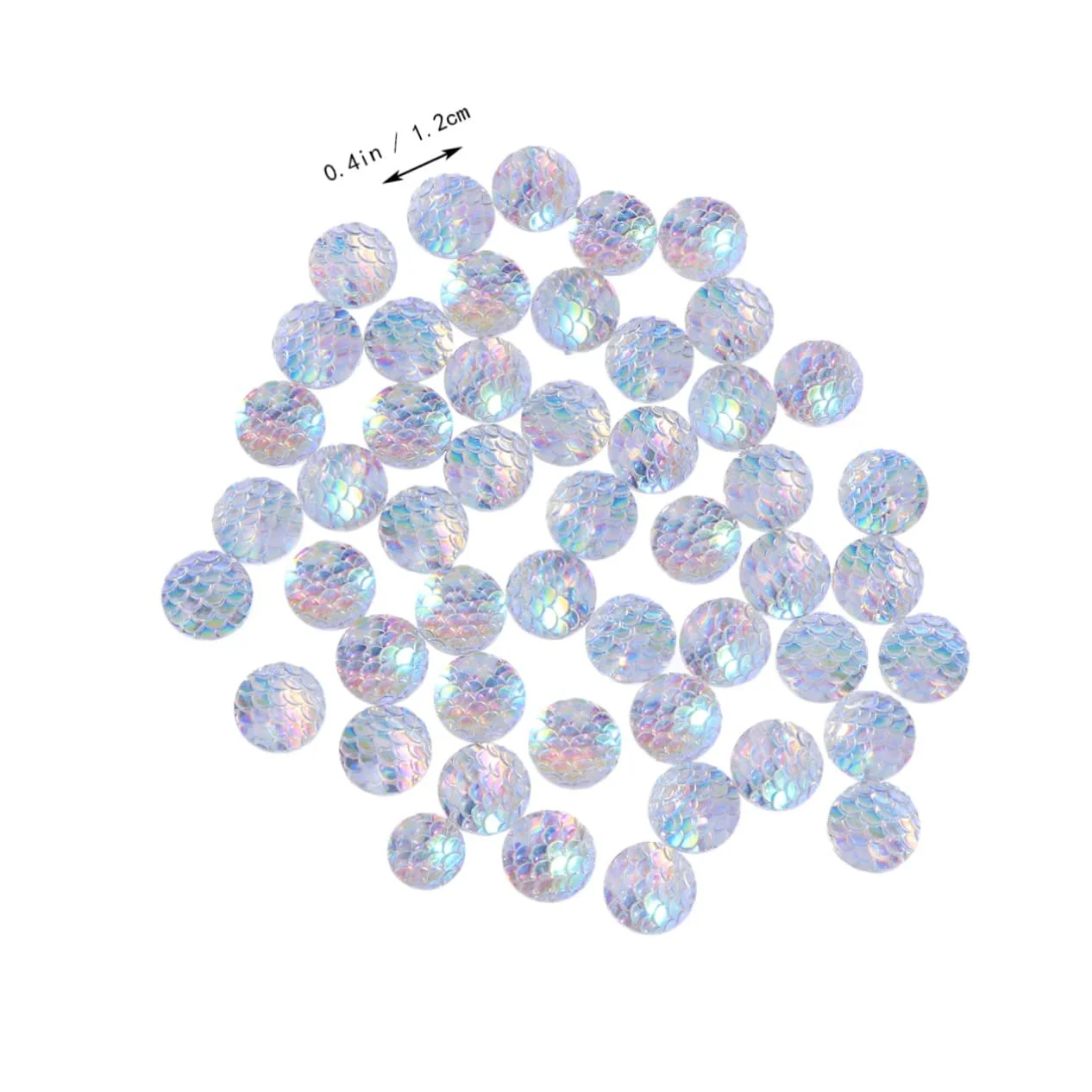 Стрази з смоли COHEALI круглі райдужні, багатогранні, глянцеві, з плоскою задньою частиною для DIY прикрас, одягу, сумок, 50 шт., фото №4