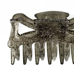 Заколка для волос WeLoveBeads большая Приблизительно 9 см Дымчато-серая с серебрянными блестками synthetic.ua - Фото 1