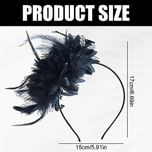 Обруч на голову с перьями и искусственными цветами synthetic.ua - Фото 1