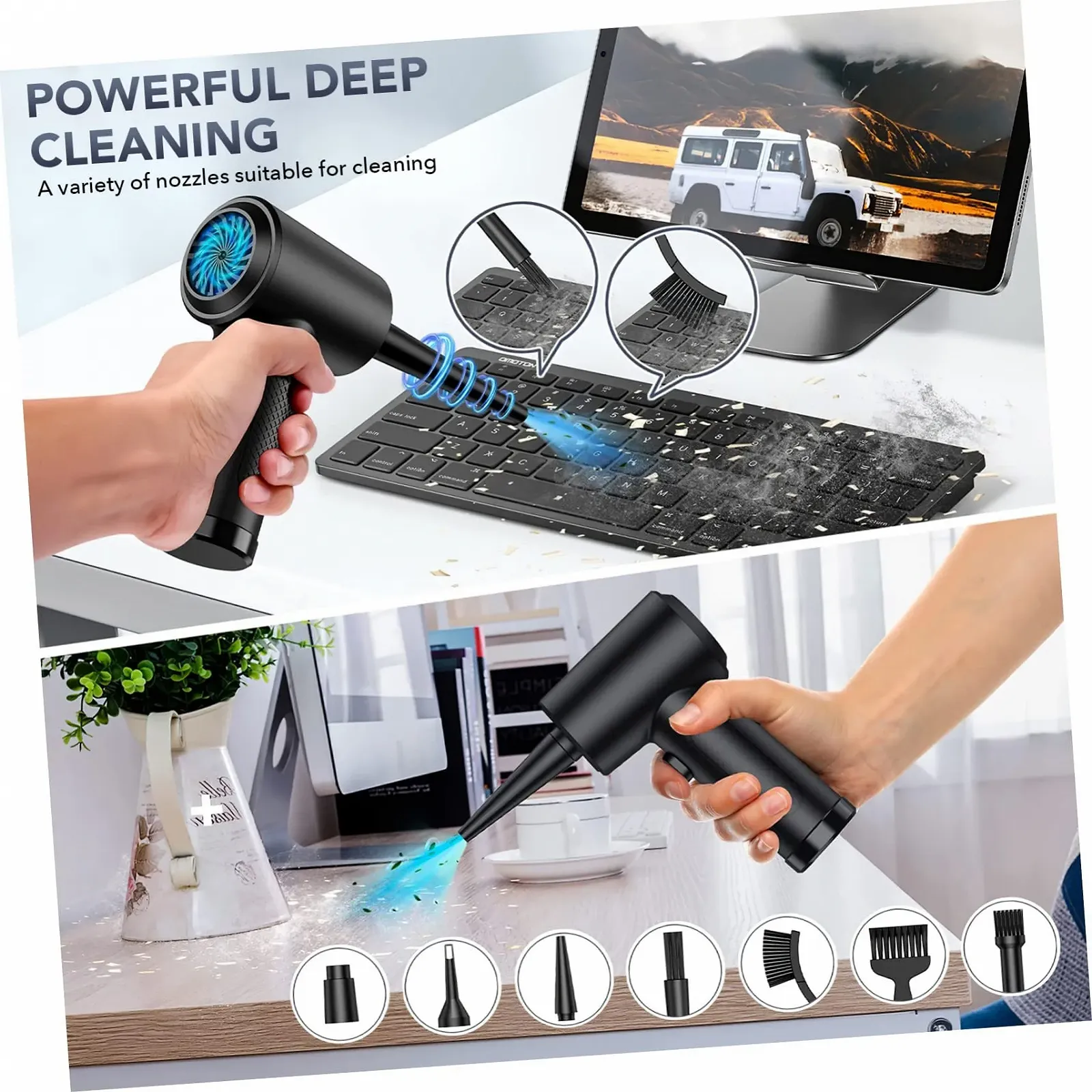 Электрическая воздуходувка Angoily Портативная аккумуляторная беспроводная, фото №3 Электрическая воздуходувка Angoily Портативная аккумуляторная беспроводная, фото №3