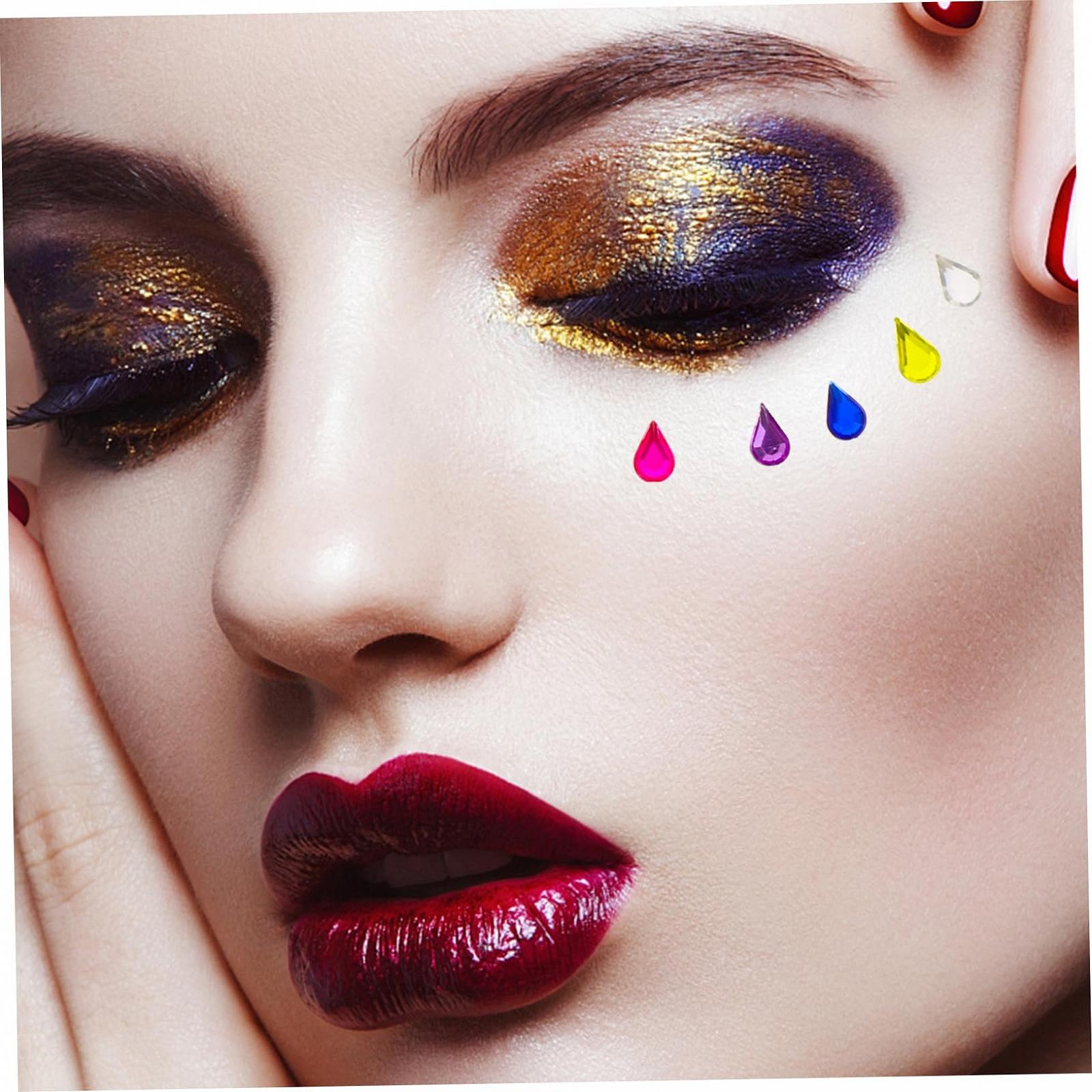 Наклейки стразы для макияжа глаз, 5 листов, фото №9