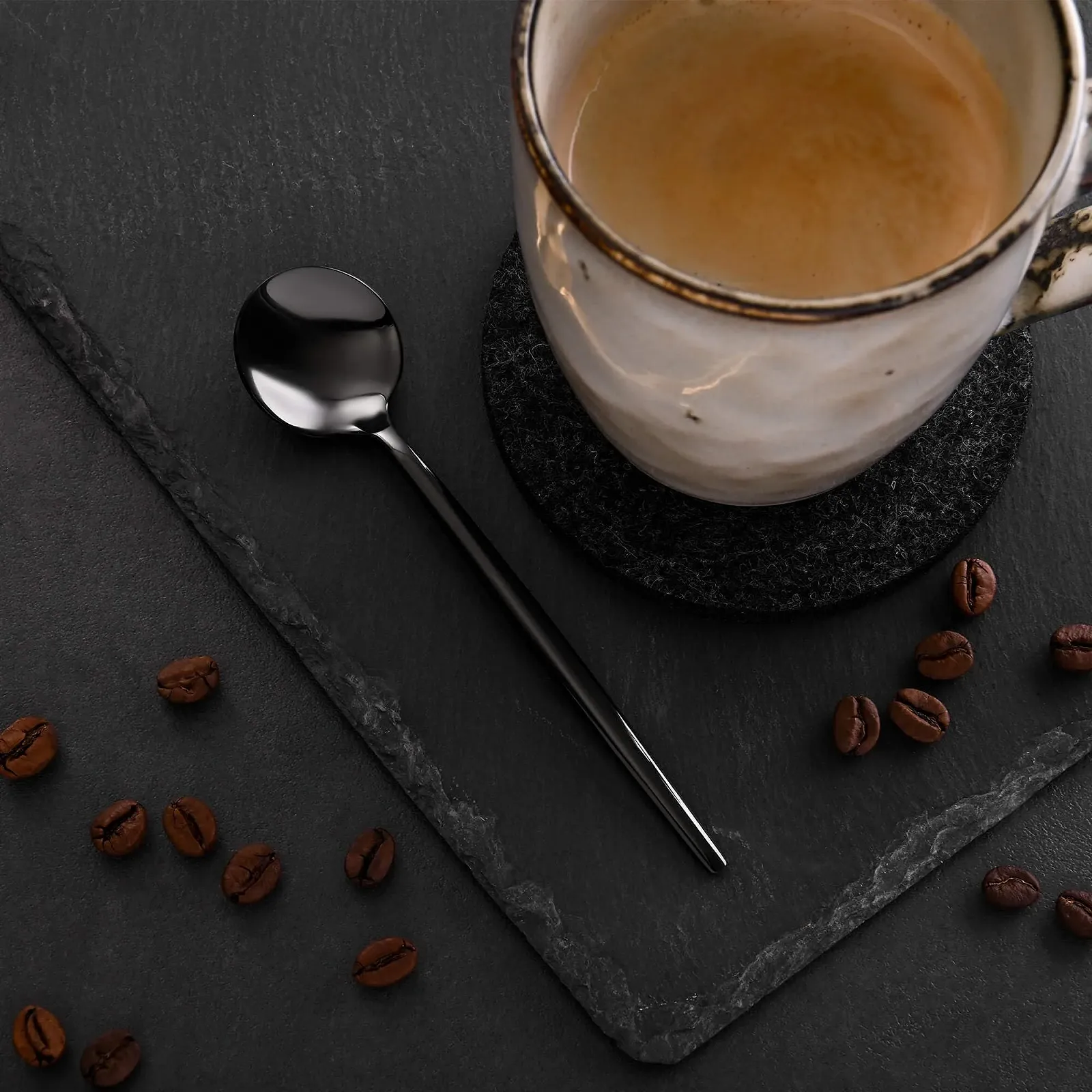 Ложки для кави GRÄWE Provence, чорні, набір 6 штук, можна мити в посудомийній машині, фото №3