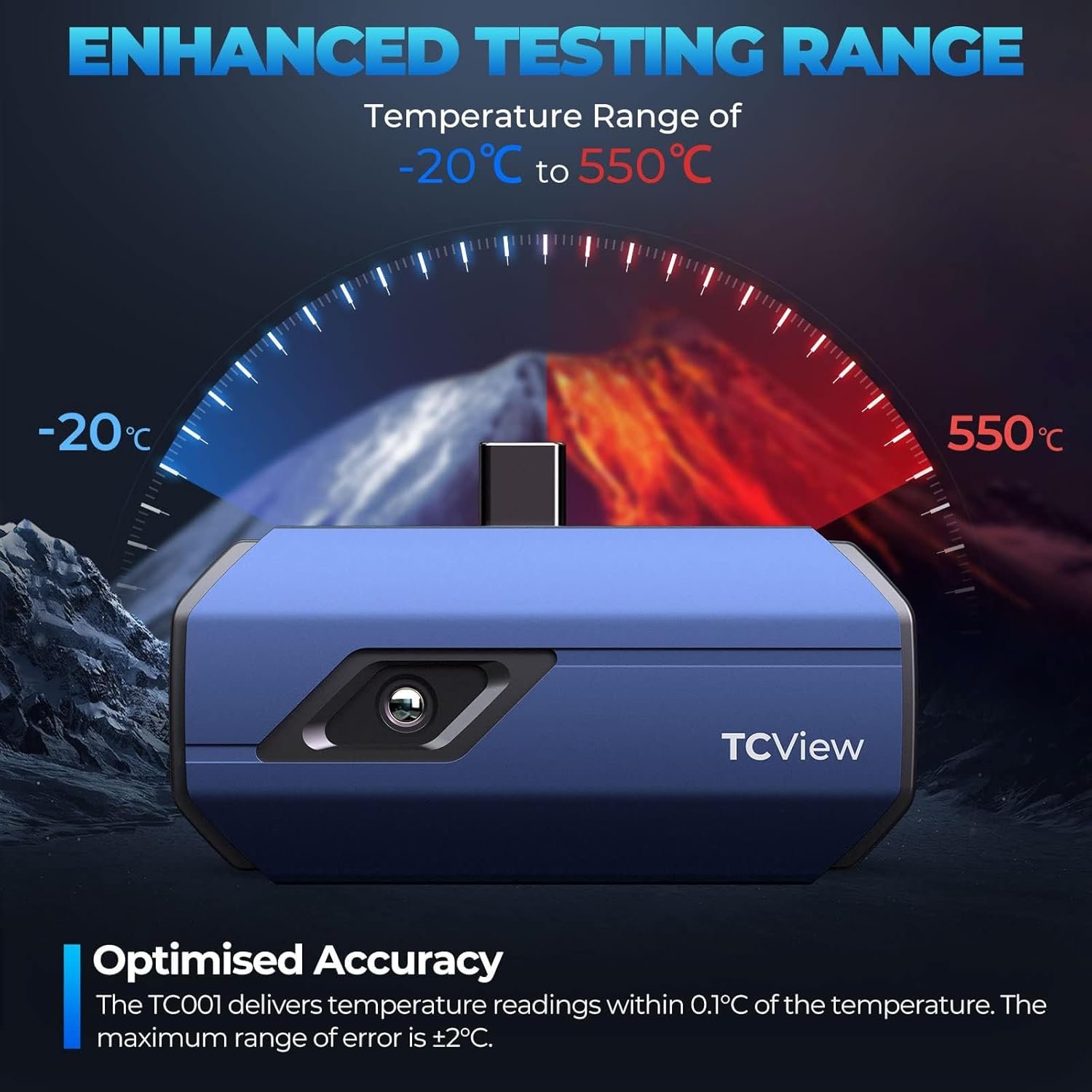 Тепловізійна камера TOPDON TC001 256 x 192 40mk 25Hz Синя, фото №5