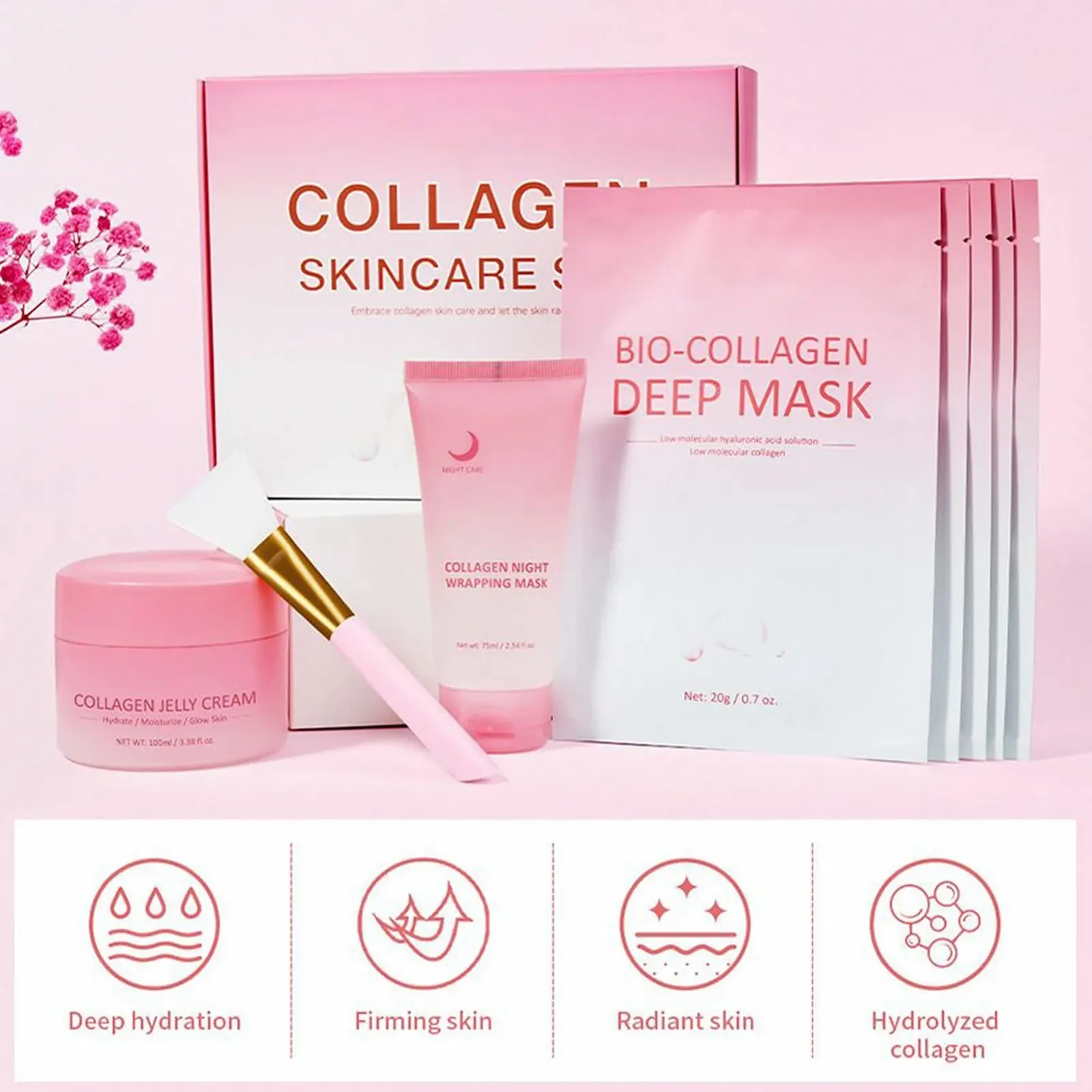 Маска-пілінг для обличчя, Soothing Moisturizer Mask з пензлем, освіжаючі засоби для краси, фото №8