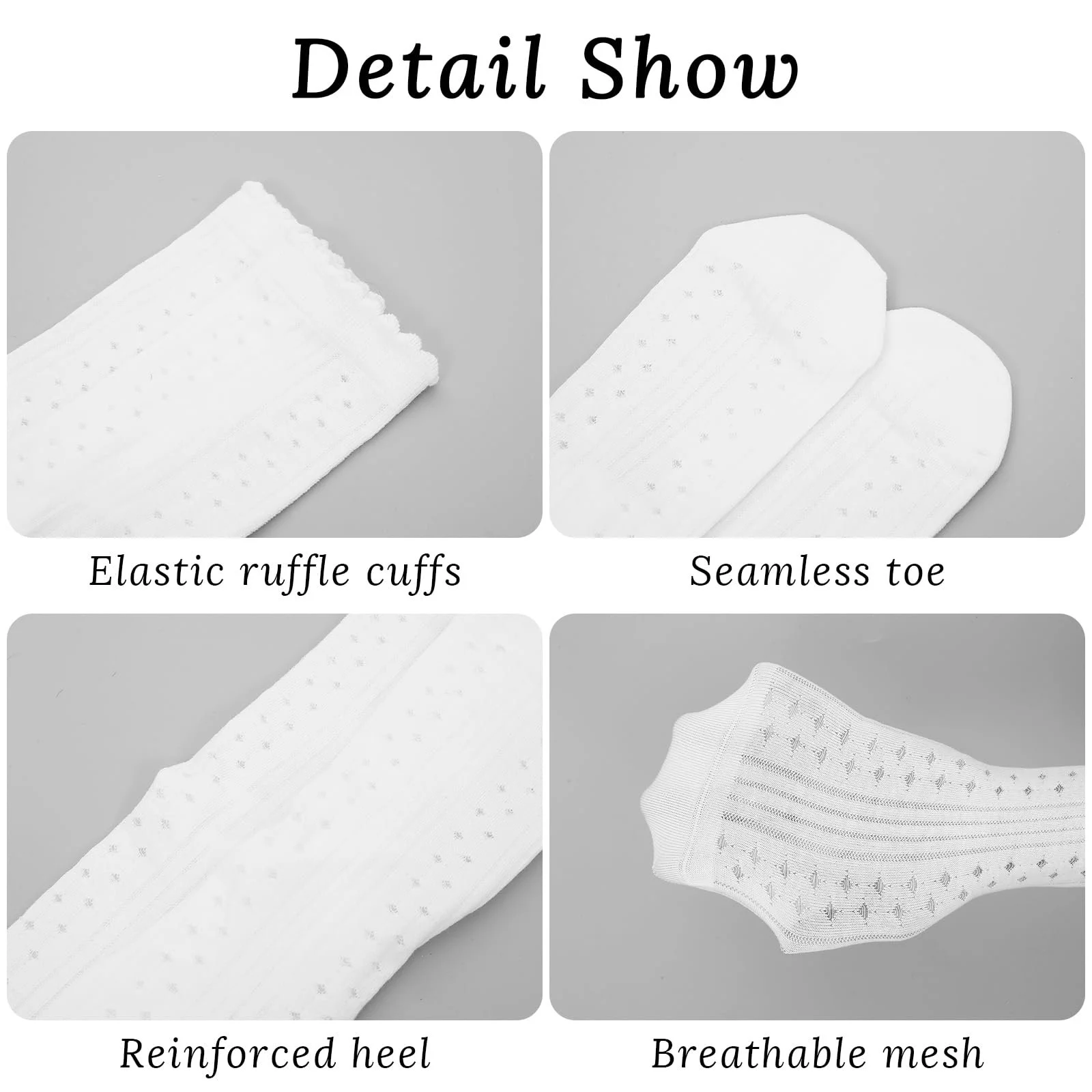 Шкарпетки Yolev з рюшами 5 пар Білий, фото №3