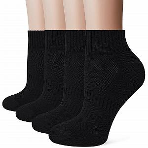 Женские спортивные носки для бега, утолщенные, защита от мозолей, дышащие, хлопковые, для занятий спортом, 4 пары - Фото 1