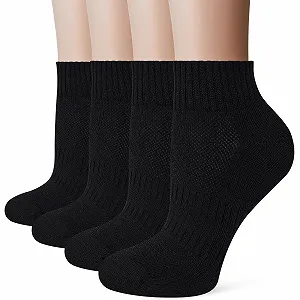 Женские спортивные носки для бега, утолщенные, защита от мозолей, дышащие, хлопковые, для занятий спортом, 4 пары - Фото 1