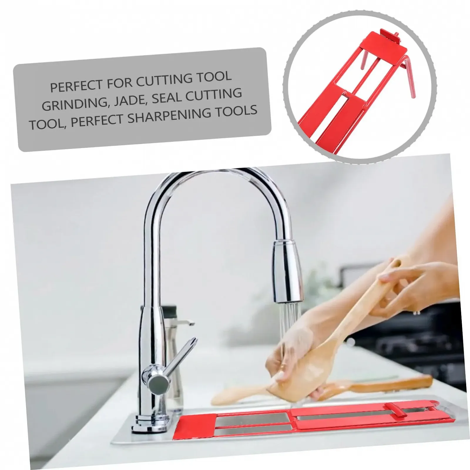 Тримач для точильного каменю Універсальний Сталевий Червоний Нержавіюча сталь, фото №4