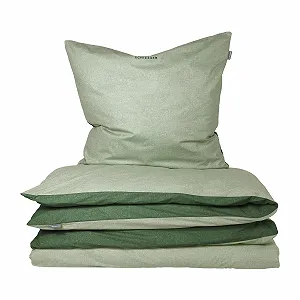 Комплект постільної білизни Schiesser Двосторонній 2 предмети Renforcé 100% Бавовна Oeko-Tex На блискавці 135 х 200 см + 80 х 80 см Зелений - Фото 1