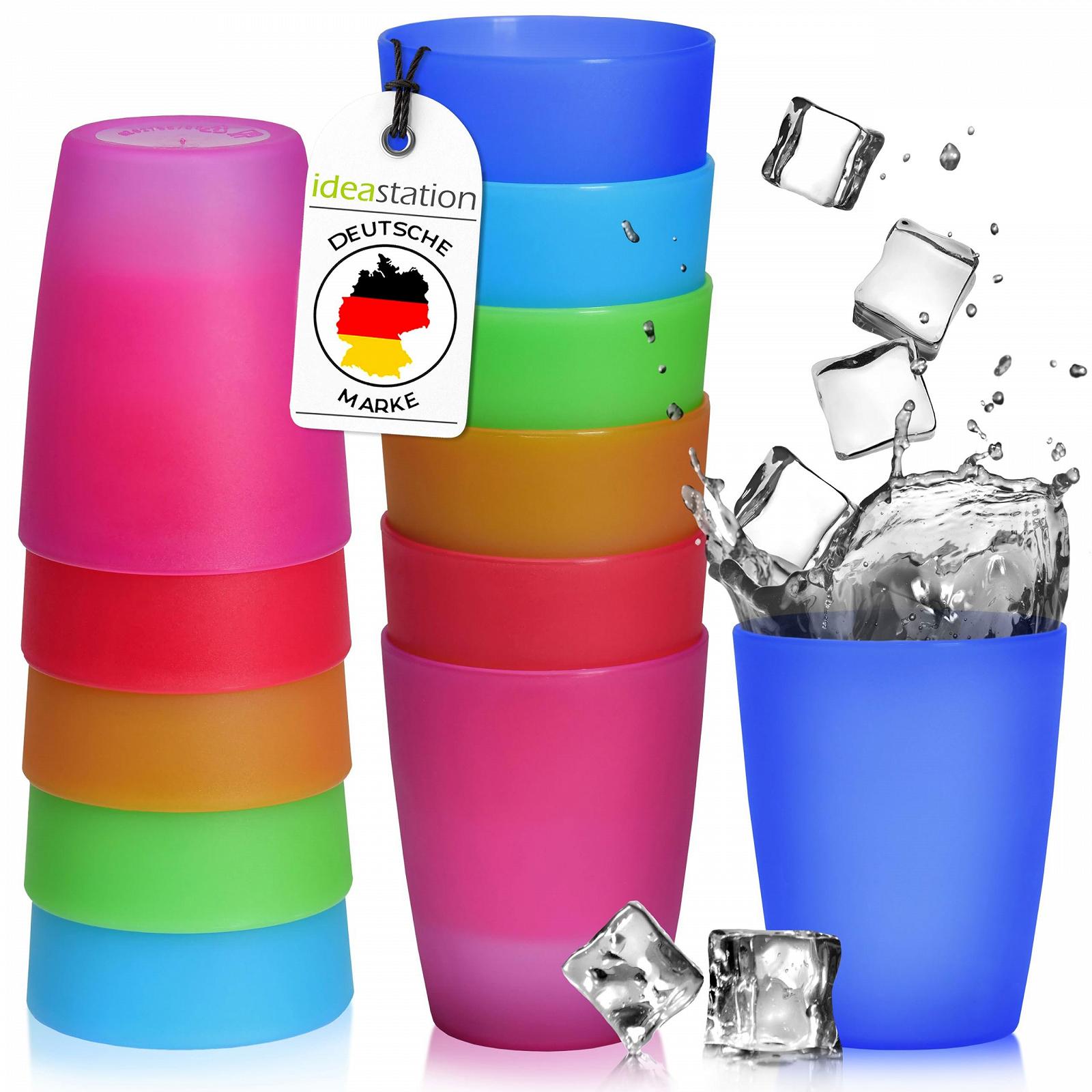 Пластикові стакани NEO, набір 12 штук, 250 мл, різнокольорові, фото №1