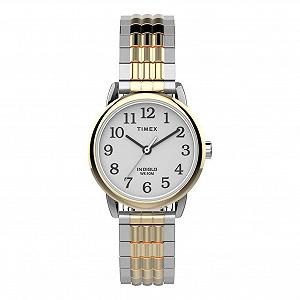 Женские часы Timex Easy Reader 25 мм с эластичным браслетом Perfect Fit TW2V05900, серебристый, браслет - Фото 1