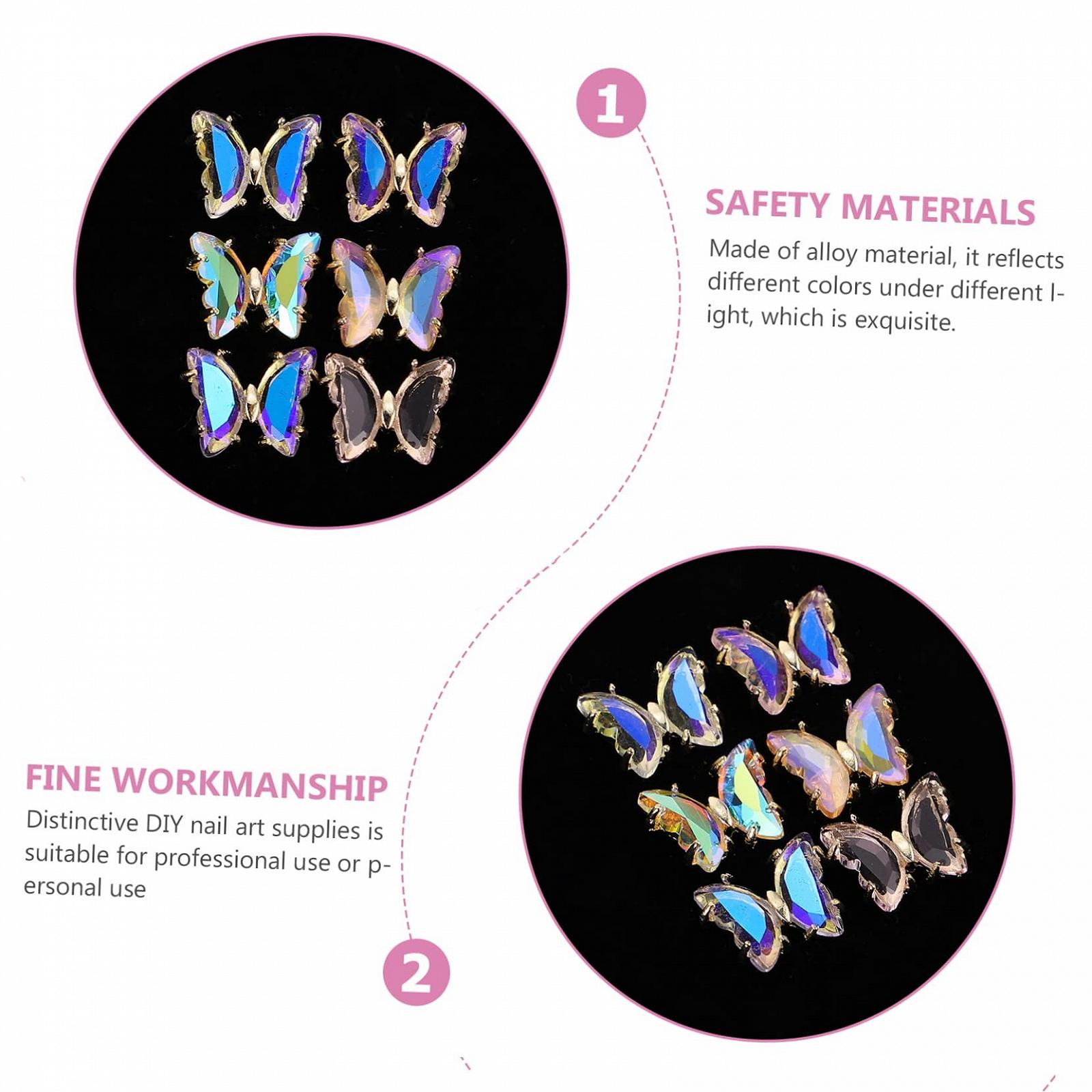 Украшения для ногтей Бабочки Mikinona 12 шт., фото №6