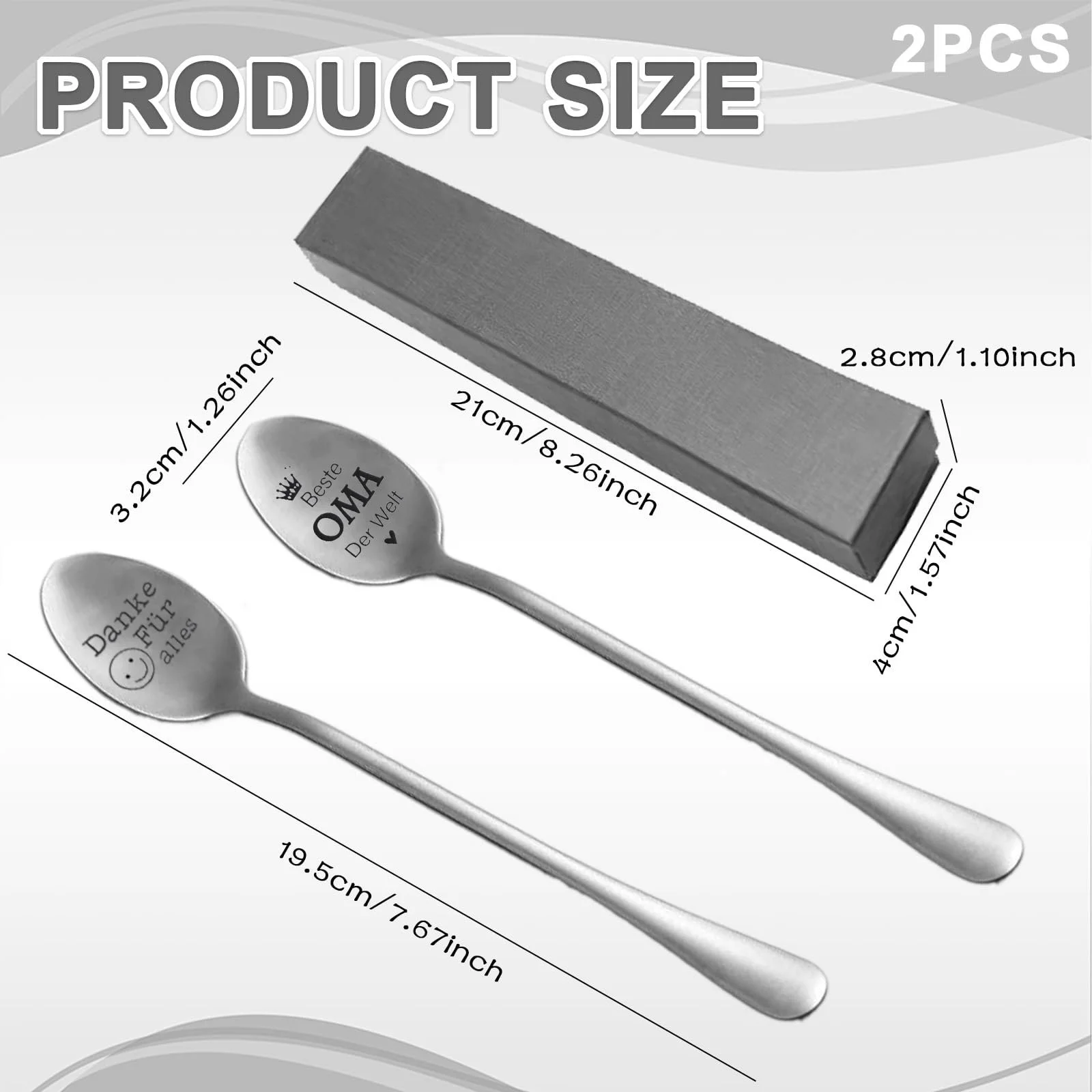 Ложка для морозива INNObeta Oma Wider Willen нержавіюча сталь (набір 2 шт), фото №2
