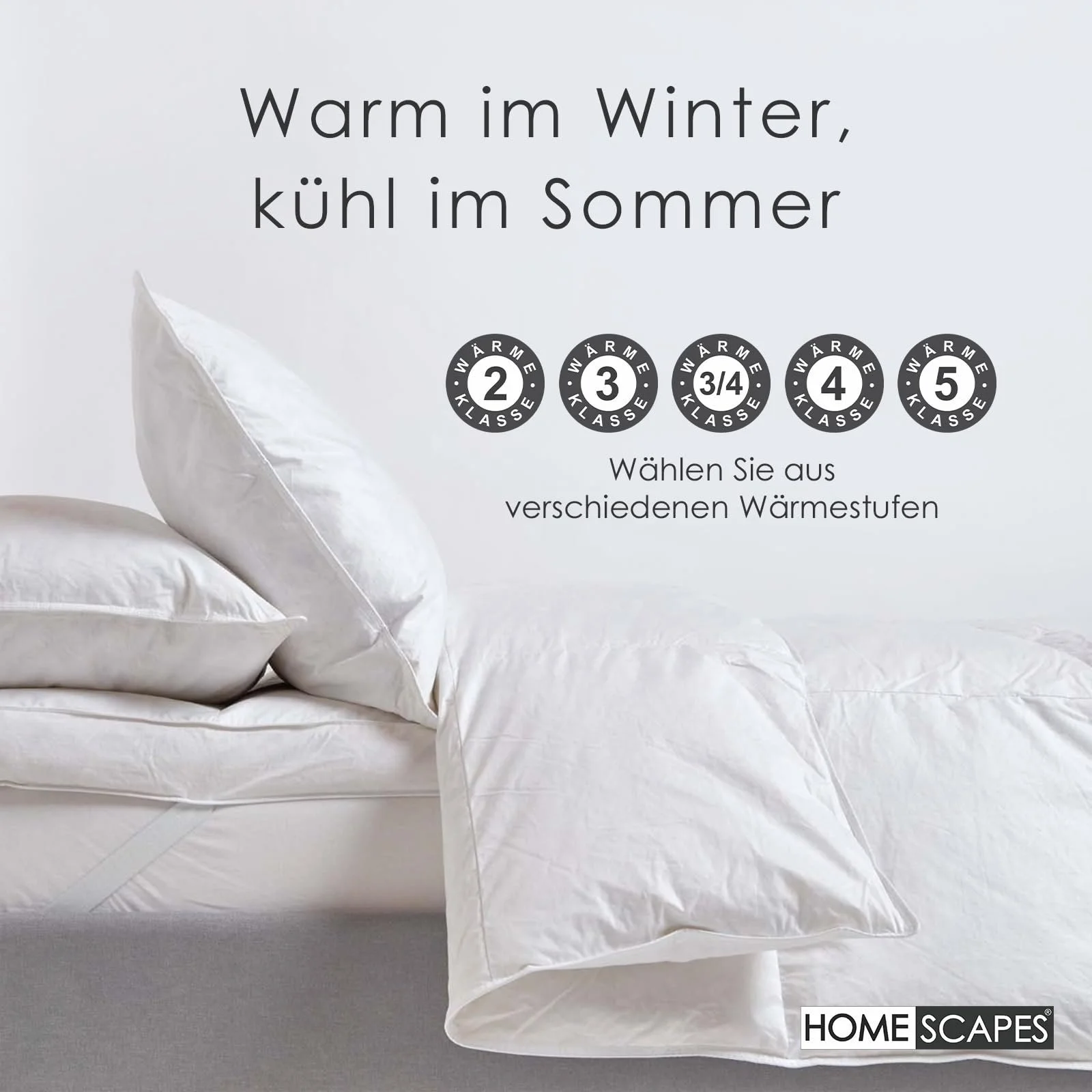 Одеяло King Size Homescapes Пух и перо белый, фото №5 Одеяло King Size Homescapes Пух и перо белый, фото №5