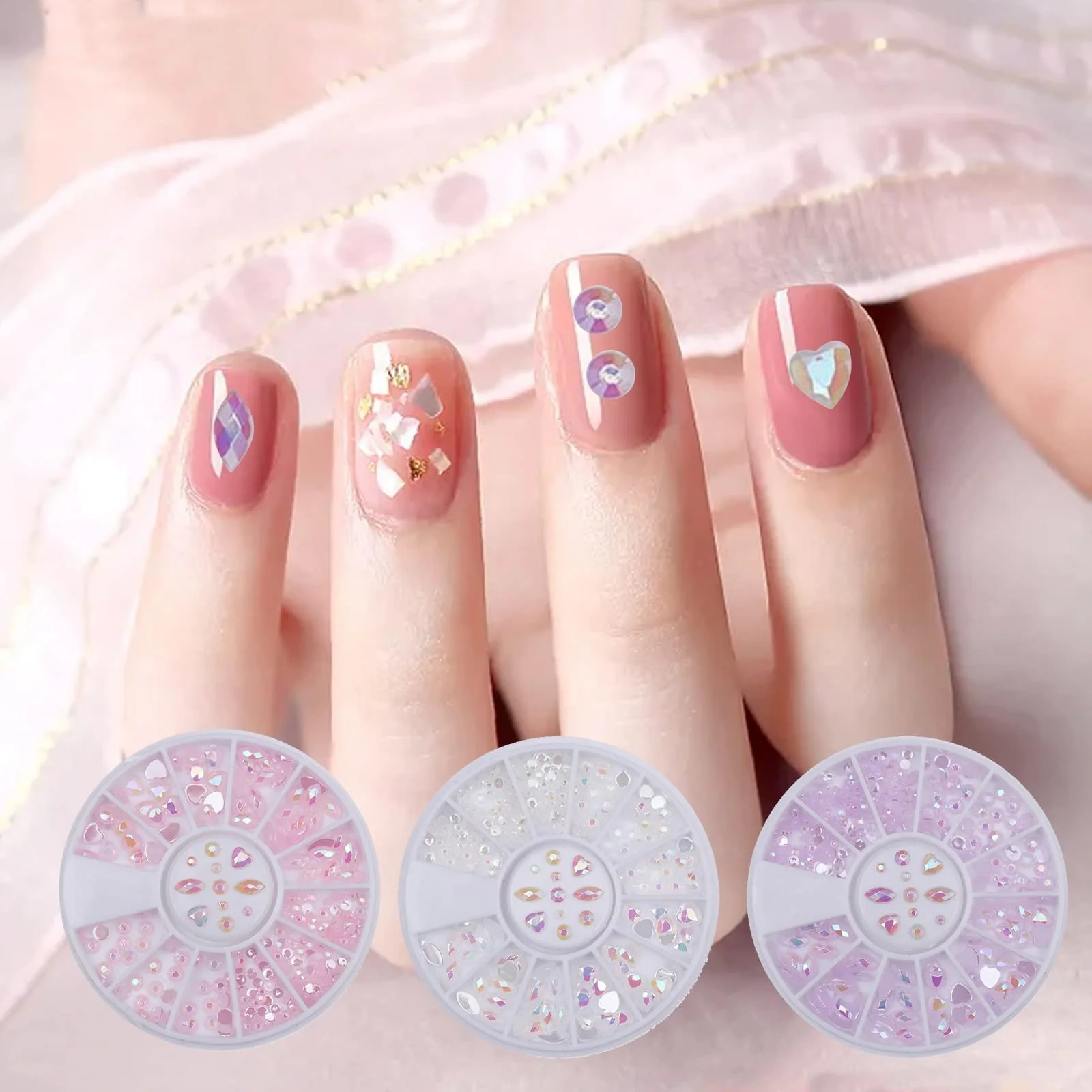Стрази для нігтів Різні форми 3D Скляні кристали, фото №2
