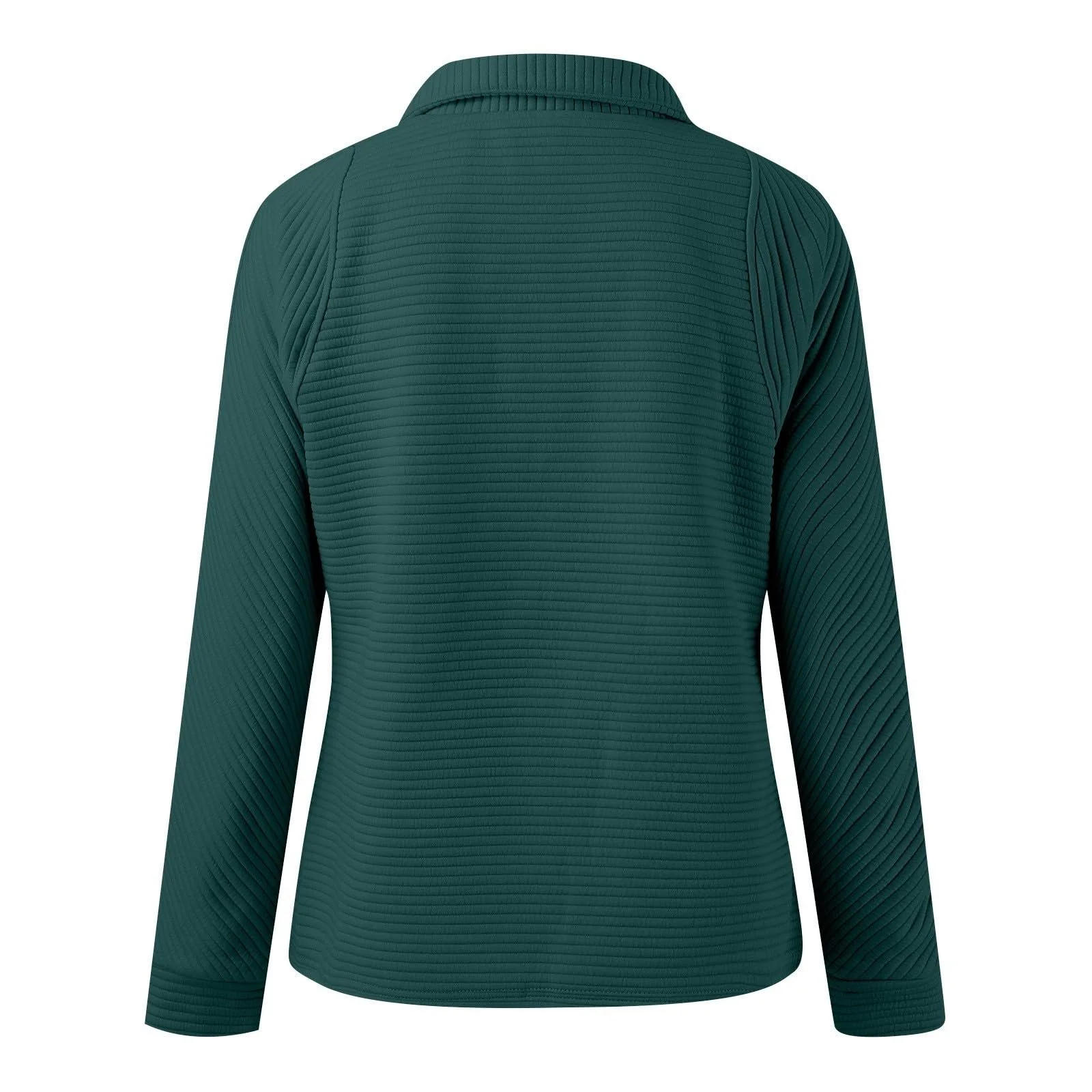 Свитшот на молнии 1/4, Цветной блок, Свободный крой, Y2K воротник, Однотонный, Милый, Длинный рукав, Удобный, С воротником стойкой, Модный западный стиль 2025, фото №6