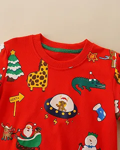 Свитшот CM-Kid Рождественский для мальчиков, детский пуловер с длинными рукавами, теплые зимние хлопковые топы, размер 92-122, 1-7 лет synthetic.ua - Фото 1