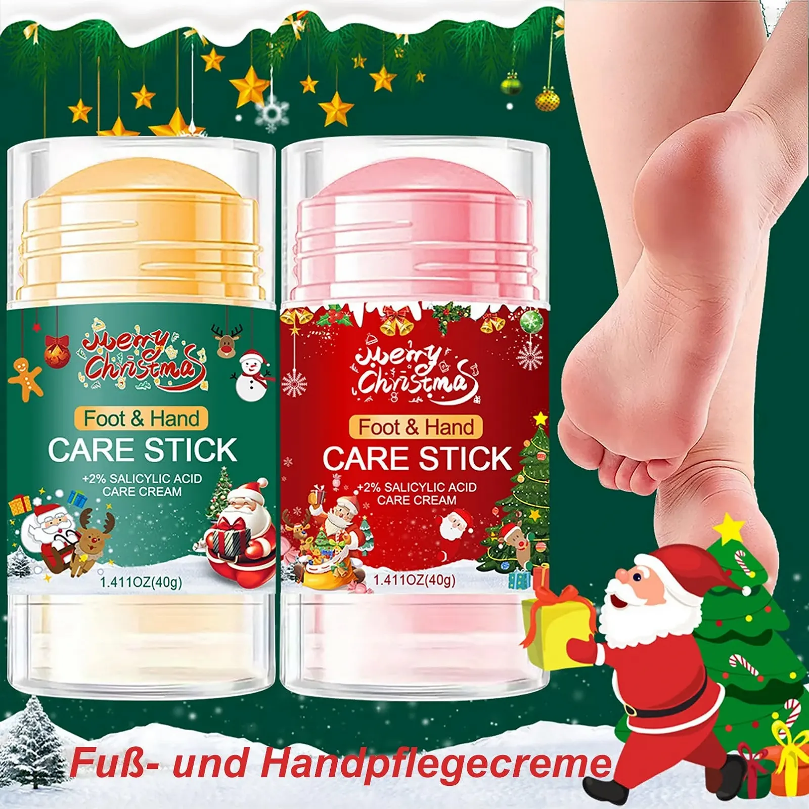 Стик-крем для рук и ног с 2% салициловой кислотой для сухой и потрескавшейся кожи, упаковка из 2 шт., фото №2