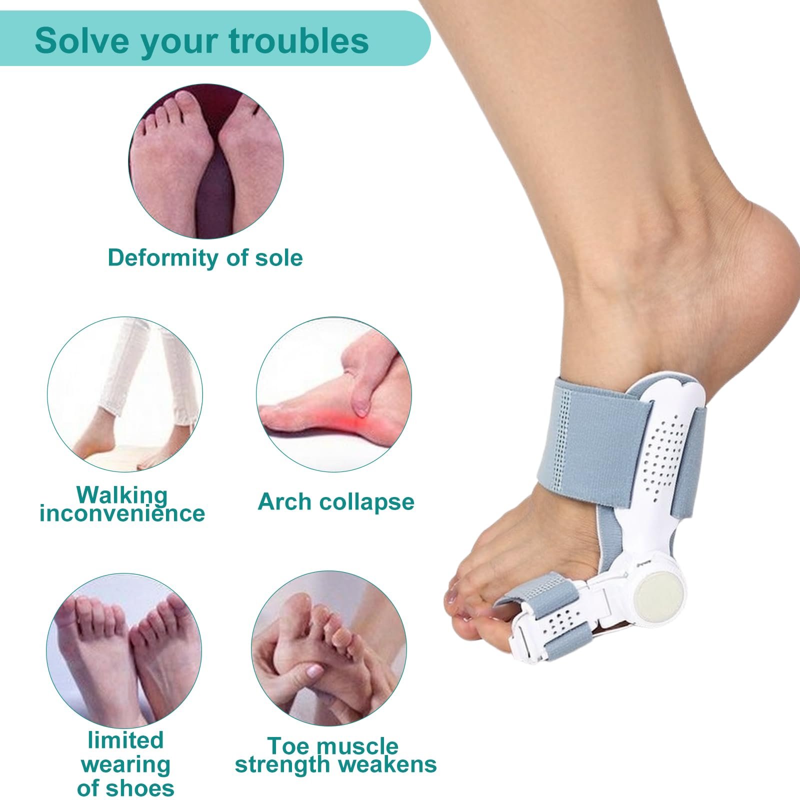 Коректор великого пальця стопи Універсальний розмір для лівої та правої ноги 2 шт., фото №6