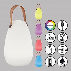 Настільна лампа акумуляторна FHL easy! Ruby пульт дистанційного керування 3 рівні яскравості RGB 7 рівнів до 50 годин 1x LED 0,8 + 0,7 Вт 55 лм 3000 К біла 850142 synthetic.ua - Фото 1