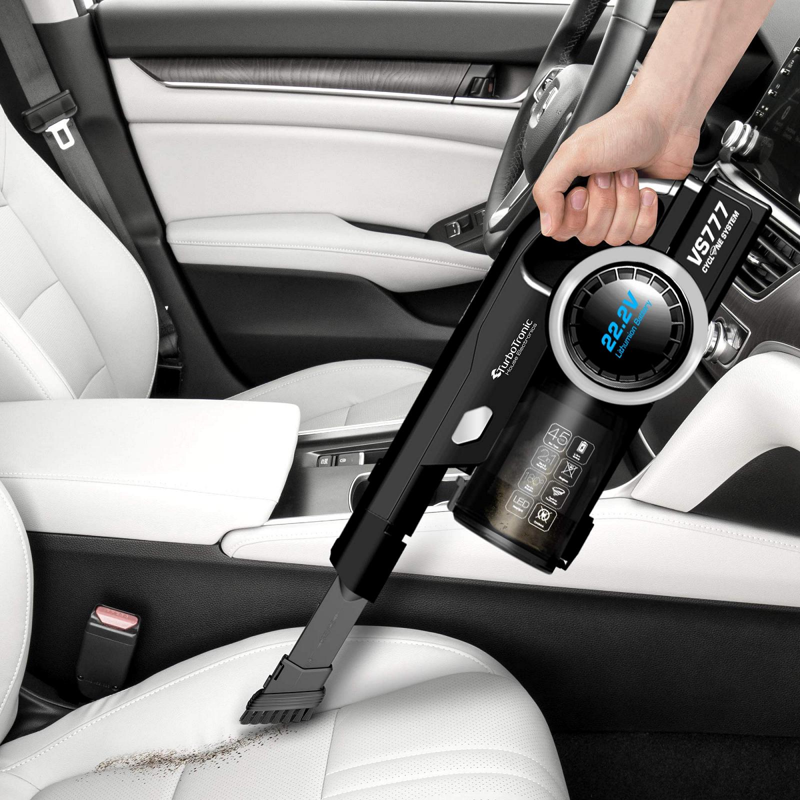 Пылесос TurboTronic VS777 Cyclone Wireless 120 Вт 8 KPA Легкий Ультратихий HEPA Фильтр для Паркетной и Ковровой Поверхности Без Мешка - Черный/Синий, фото №9 Пылесос TurboTronic VS777 Cyclone Wireless 120 Вт 8 KPA Легкий Ультратихий HEPA Фильтр для Паркетной и Ковровой Поверхности Без Мешка - Черный/Синий, фото №9