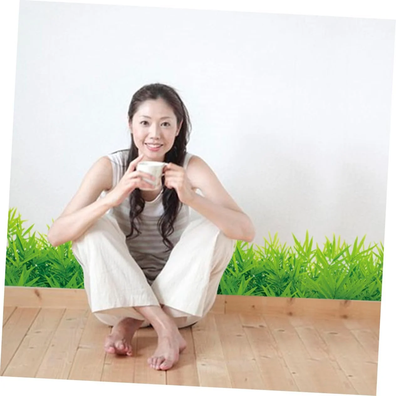 Настінна наклейка Tofficu Green Grass набір 3 шт. самоклейна знімна, фото №9