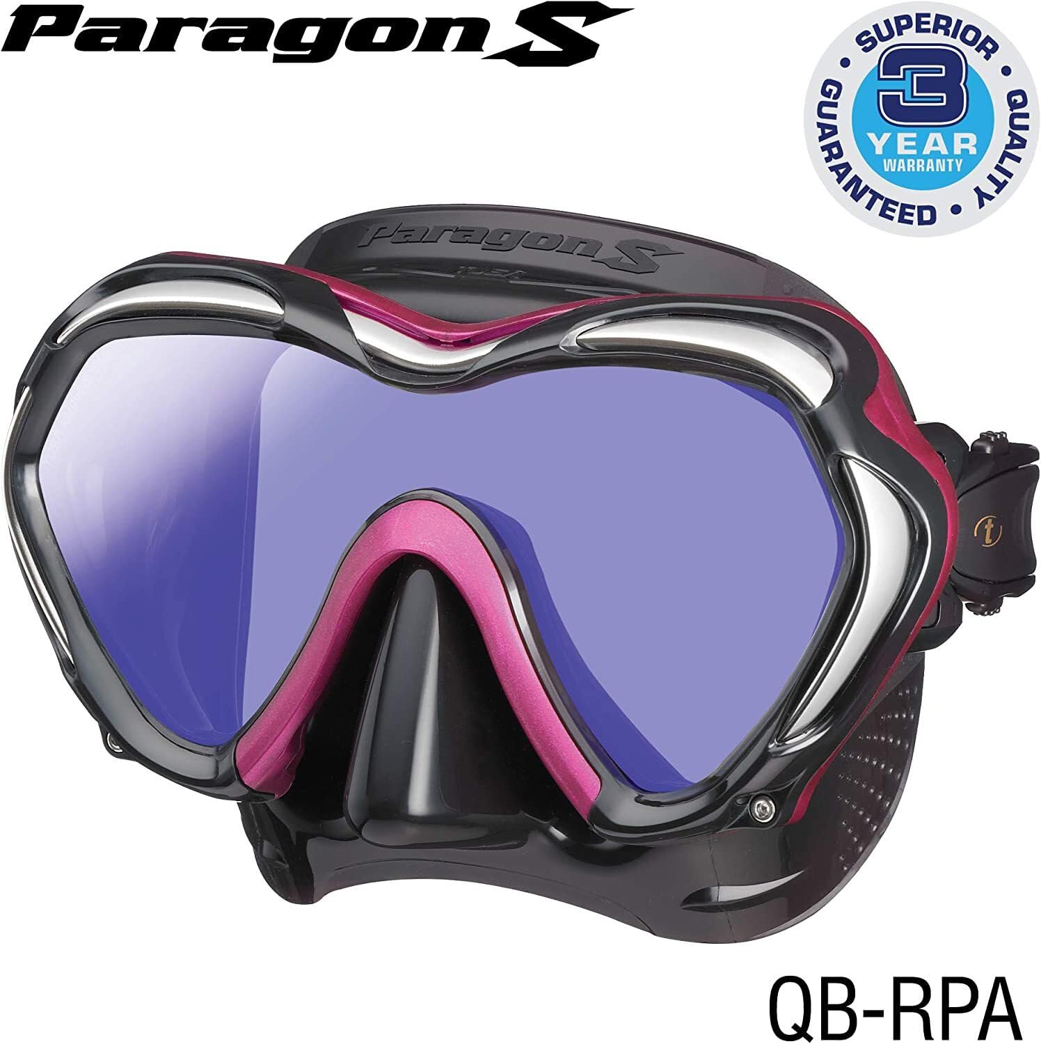 Маска для дайвінгу TUSA Paragon S Однолінзова UV-фільтр Professional (M1007S) Чорний, фото №6