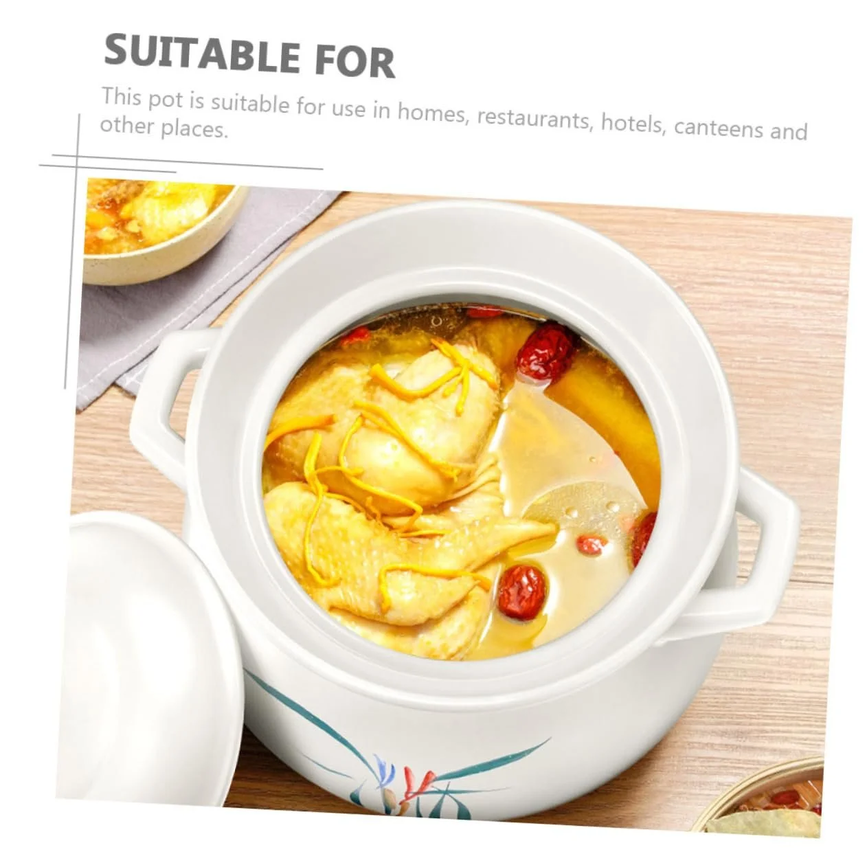 Кастрюля TIDTALEO керамическая круглая с крышкой термостойкая большая, фото №9