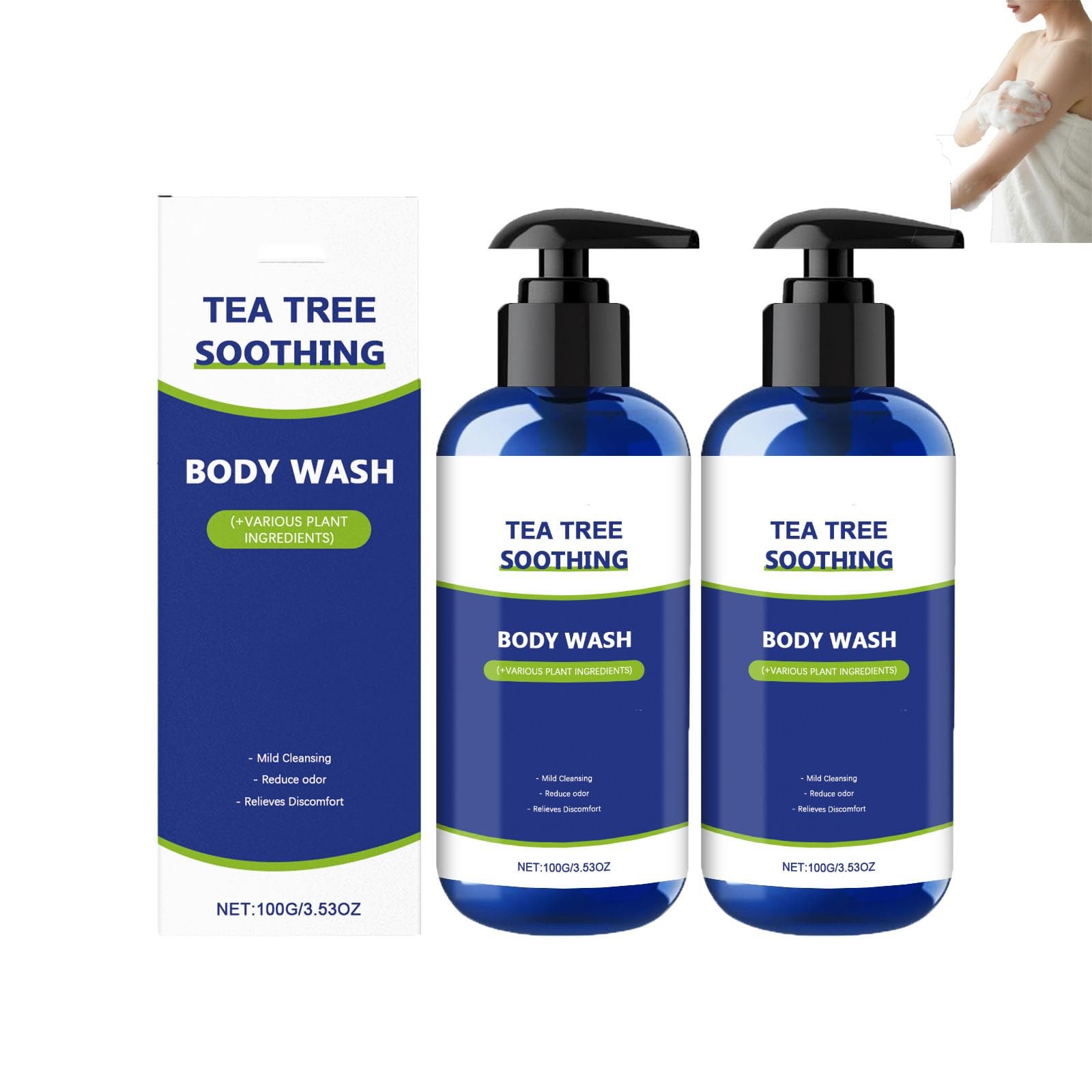 Гель для душу Tea Tree Очищувальний з олією чайного дерева 2 шт., фото №1