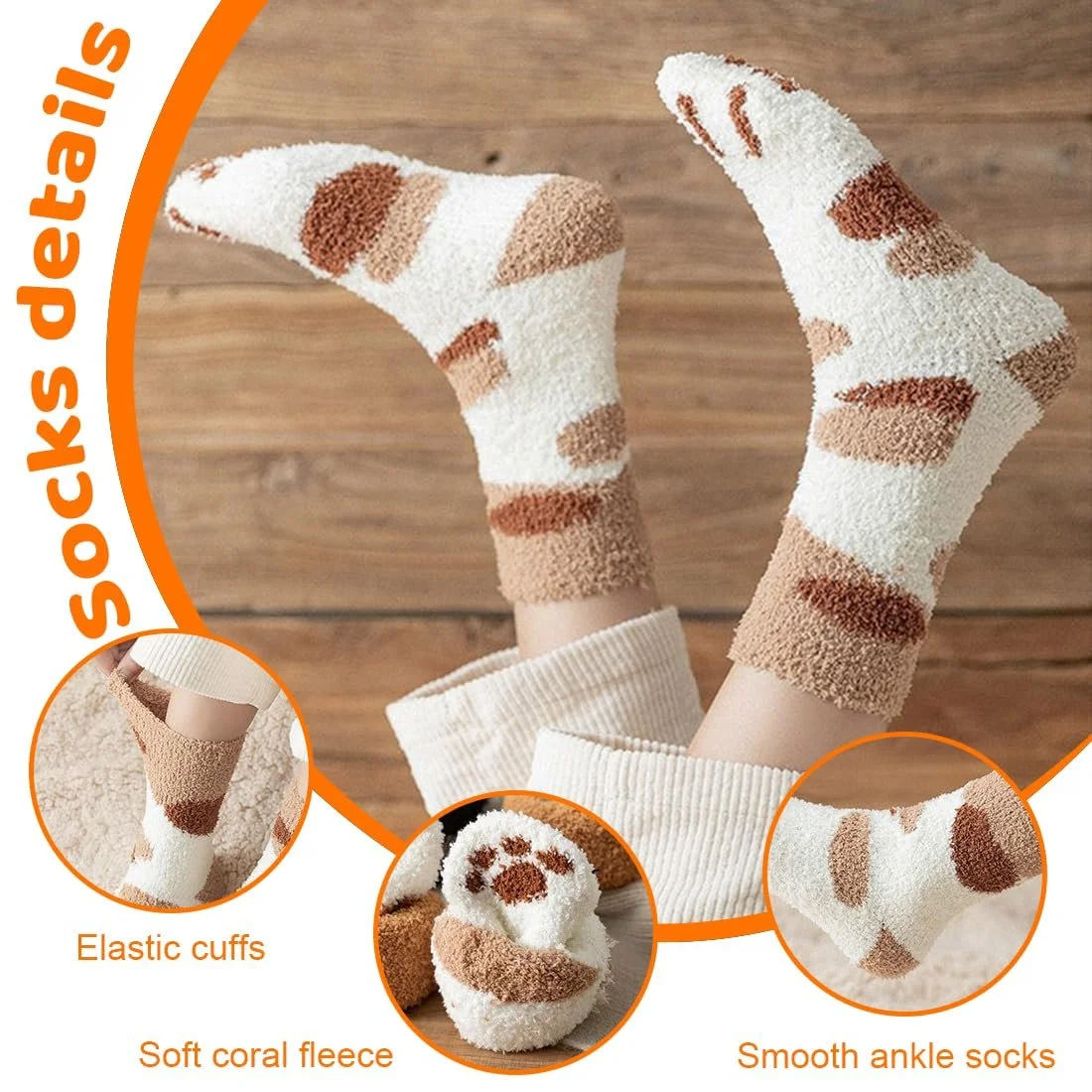 Шкарпетки Жіночі Теплі 3 пари Cat Paw, фото №2