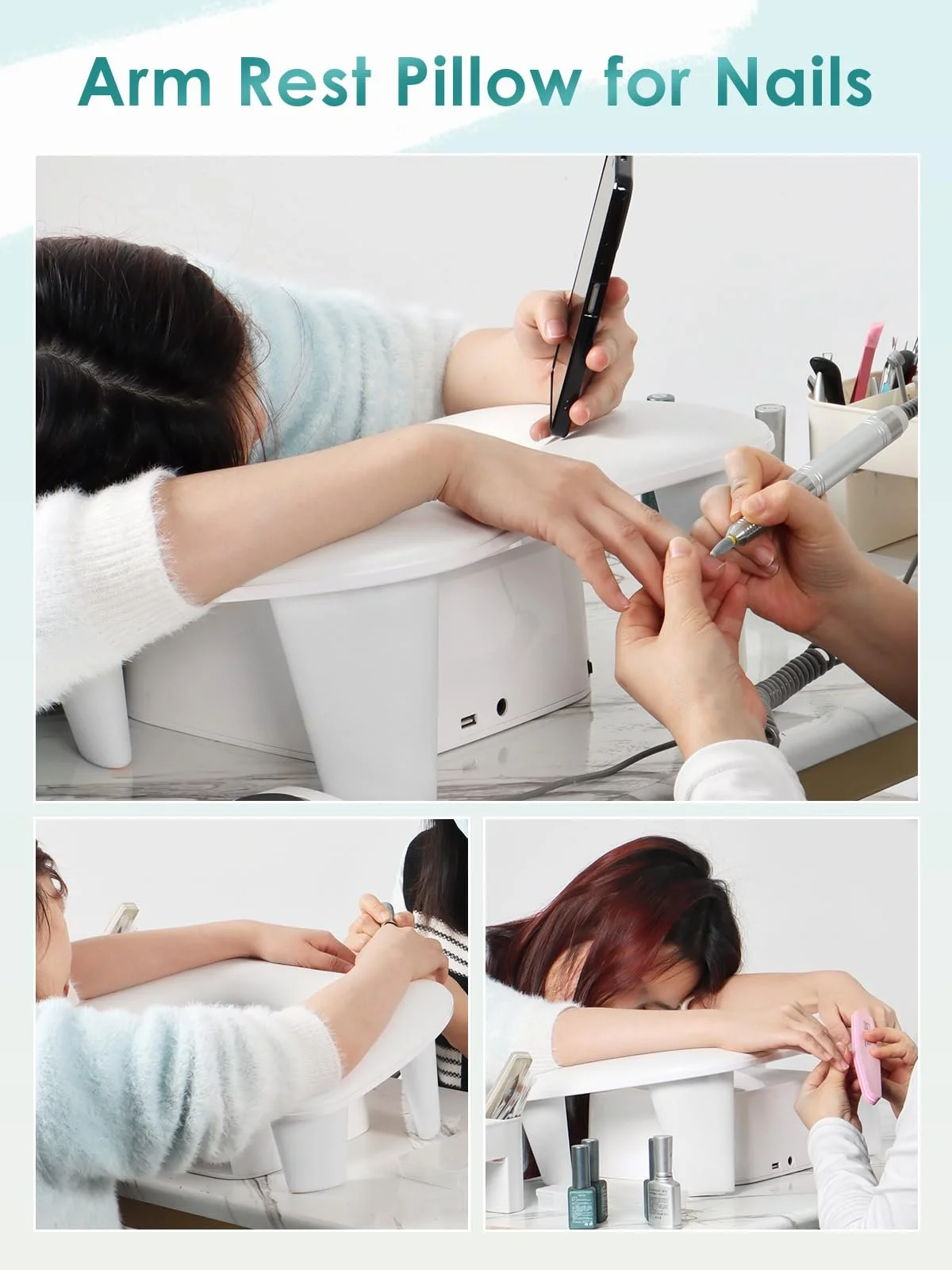 Підставка для рук для манікюру зі шкіри, для салону краси, фото №5