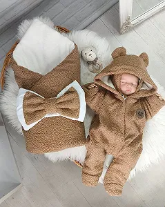 Теплий набір для новонародженогоТедді коричневий - Фото 1