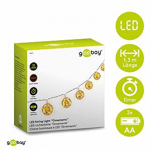Гирлянда светодиодная Goobay Moroccan Balls 58119, 10 LED, теплый белый (3000 K), 1.3 м, золотой, прозрачный synthetic.ua - Фото 1