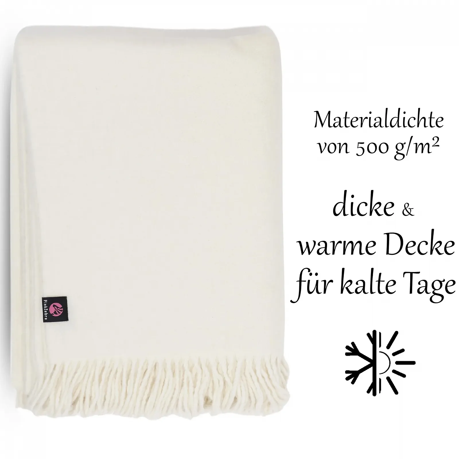 Плед из мериносовой шерсти PinkZebra Очень теплый Очень толстый 500 г/м². Прибл. 160 x 200 см, 100% Чистая новозеландская шерсть, Белый, фото №2 Плед из мериносовой шерсти PinkZebra Очень теплый Очень толстый 500 г/м². Прибл. 160 x 200 см, 100% Чистая новозеландская шерсть, Белый, фото №2