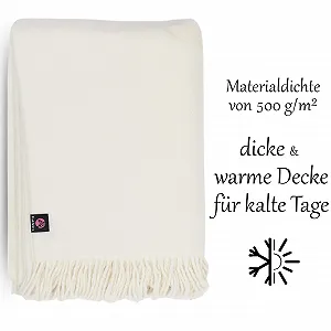 Плед з мериносової вовни PinkZebra Дуже теплий 100% Чиста новозеландська вовна, Білий synthetic.ua - Фото 1