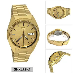 Годинник Seiko 5 Snxl72k1 Чоловічий Золотий Браслет synthetic.ua - Фото 1