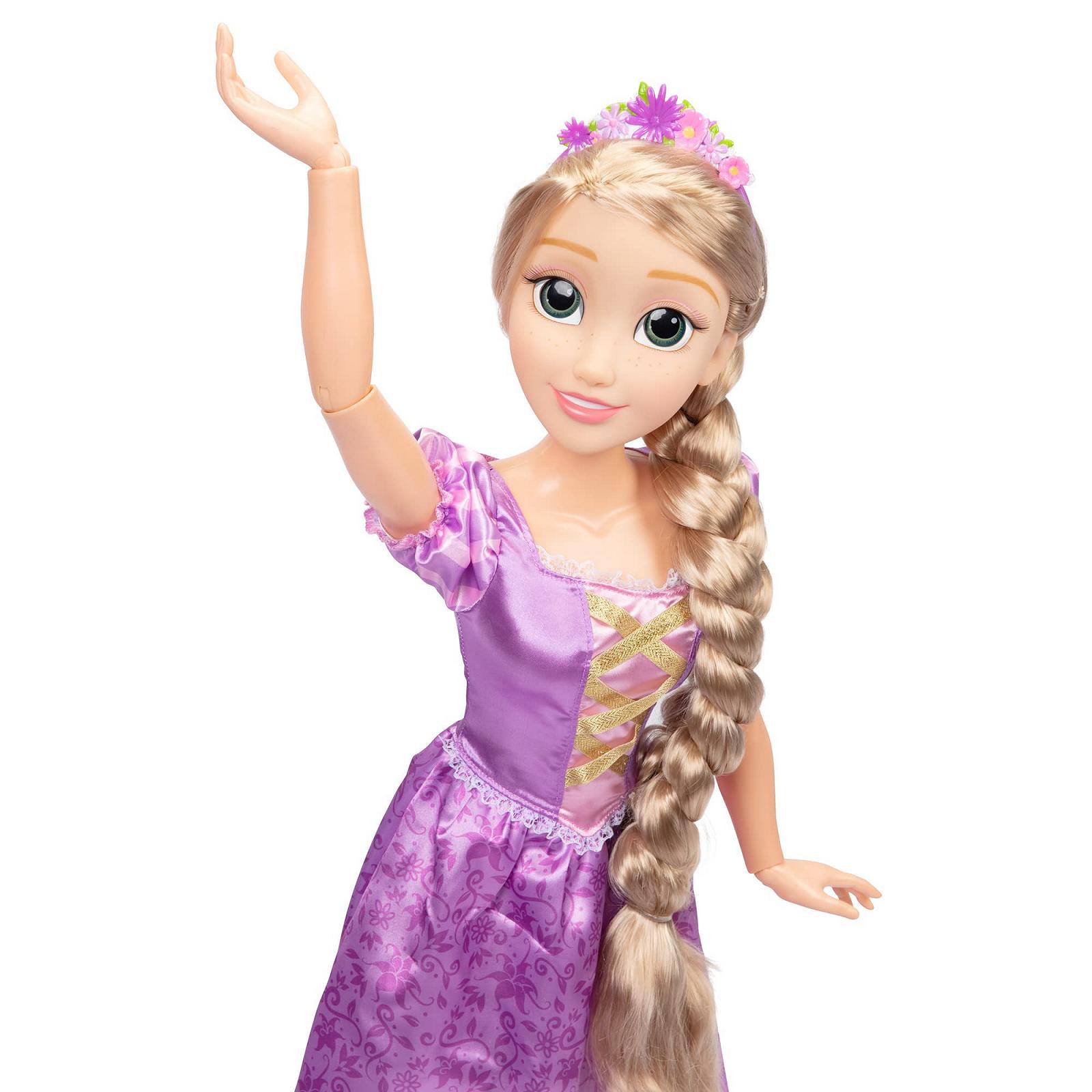 Лялька Disney Princess Рапунцель, 81 см, рухома лялька My Size Articulated у фіолетовій сукні, з гребінцем для розчісування довгого золотого волосся, квітковою гірляндою, пов'язкою на голову та шпильками, фото №3