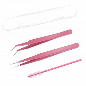 Пінцет Molain Fishtail Pliers Рожевий Вигнутий Кінчик - Фото 1