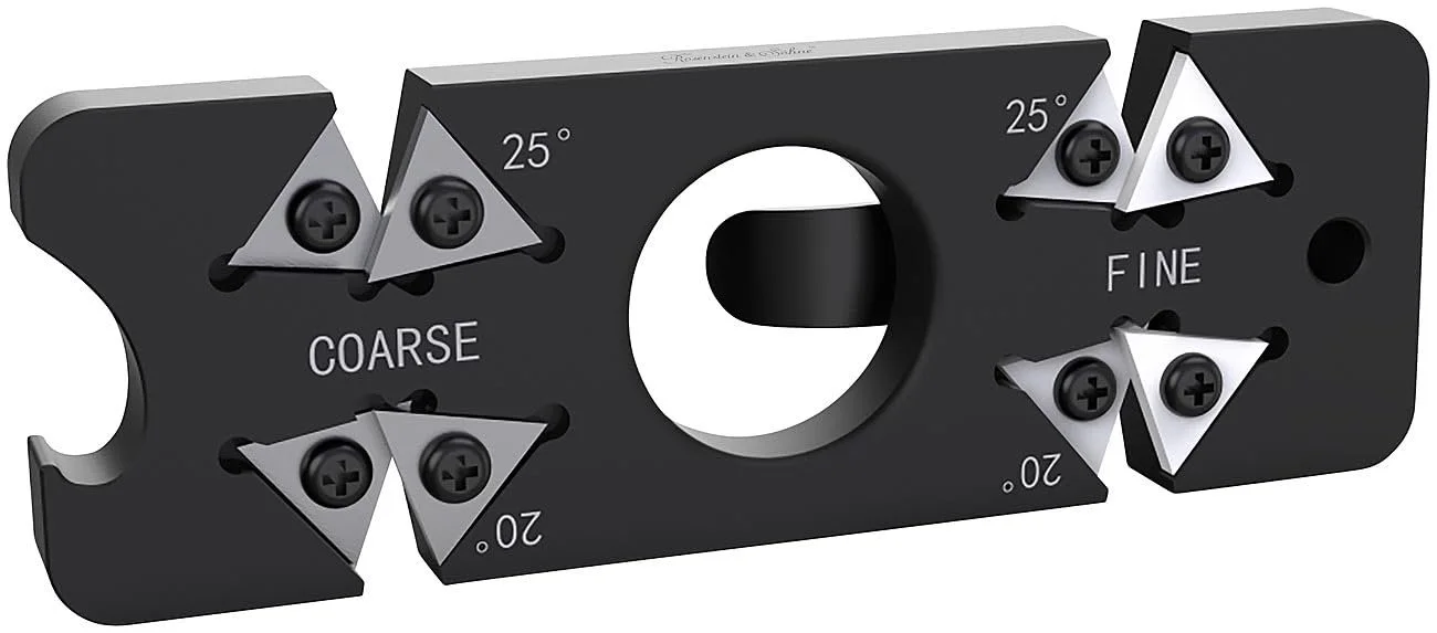 Точилка для ножей Rosenstein & Söhne EDC 6-в-1 компактная с открывалкой и клипсой Black, фото №1