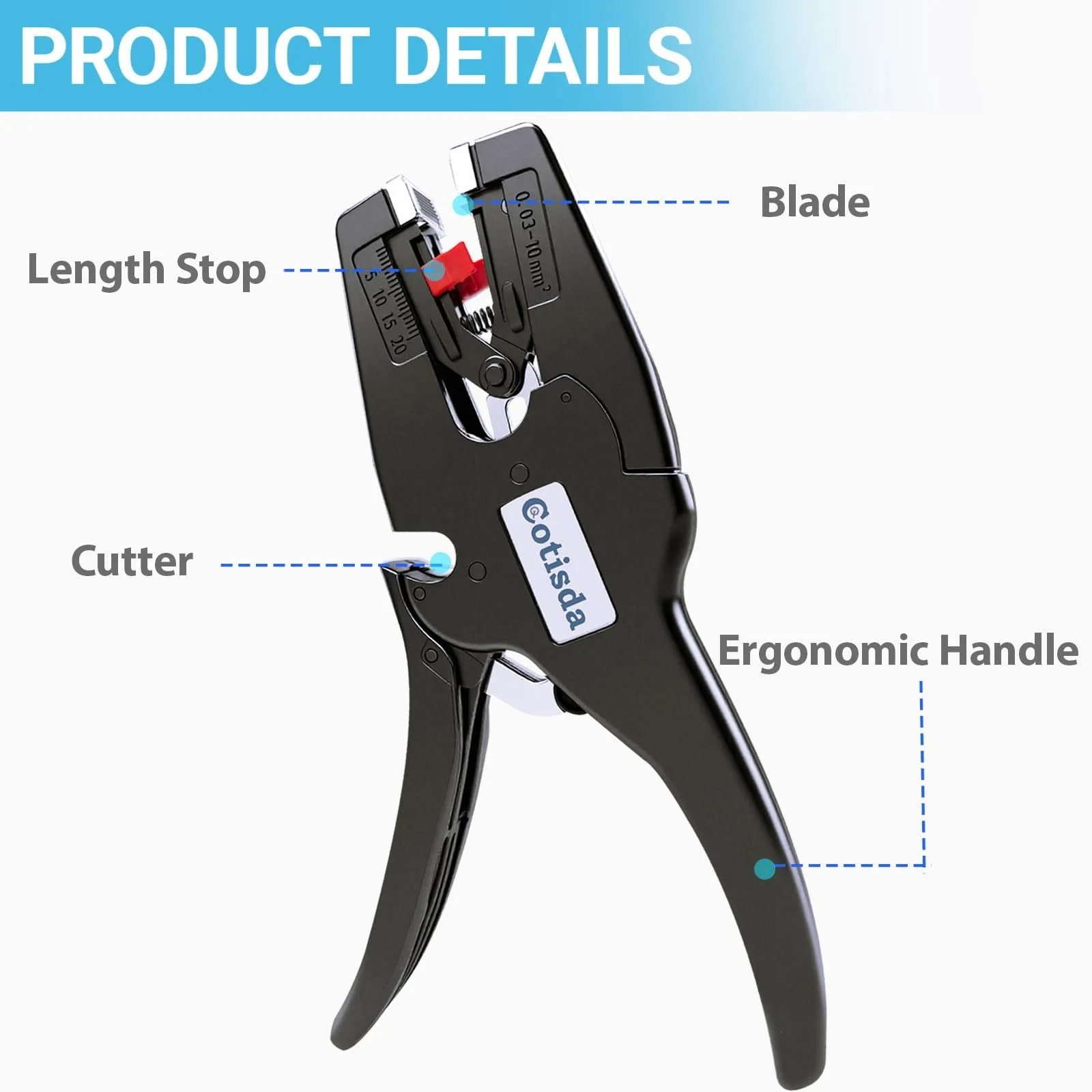 Автоматический стриппер 0.03-10 мм² AWG 32-7 с функцией резки, фото №2