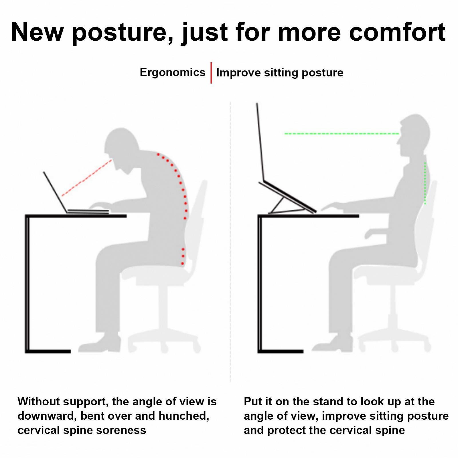 Подставка для ноутбука складная, алюминиевый сплав, подставка для компьютера с силиконовыми накладками, эргономичный держатель для ноутбука высотой до 156 дюймов, совместимая, фото №7 Подставка для ноутбука складная, алюминиевый сплав, подставка для компьютера с силиконовыми накладками, эргономичный держатель для ноутбука высотой до 156 дюймов, совместимая, фото №7
