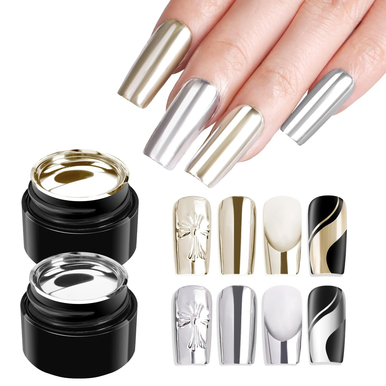 Гель для малювання металік Makartt Срібний та Золотий, фото №1