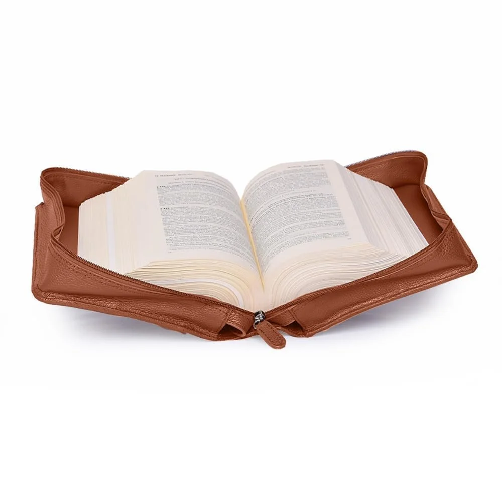 Чохол для книги SchfelderSkin puro, коньячно-бежевий, сумка для книг з книжковою підставкою, фото №6