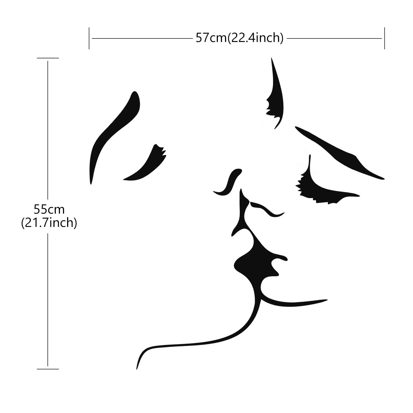 Наклейка на стіну OOTSR 3D Cute Kiss 57 x 55 см, фото №2