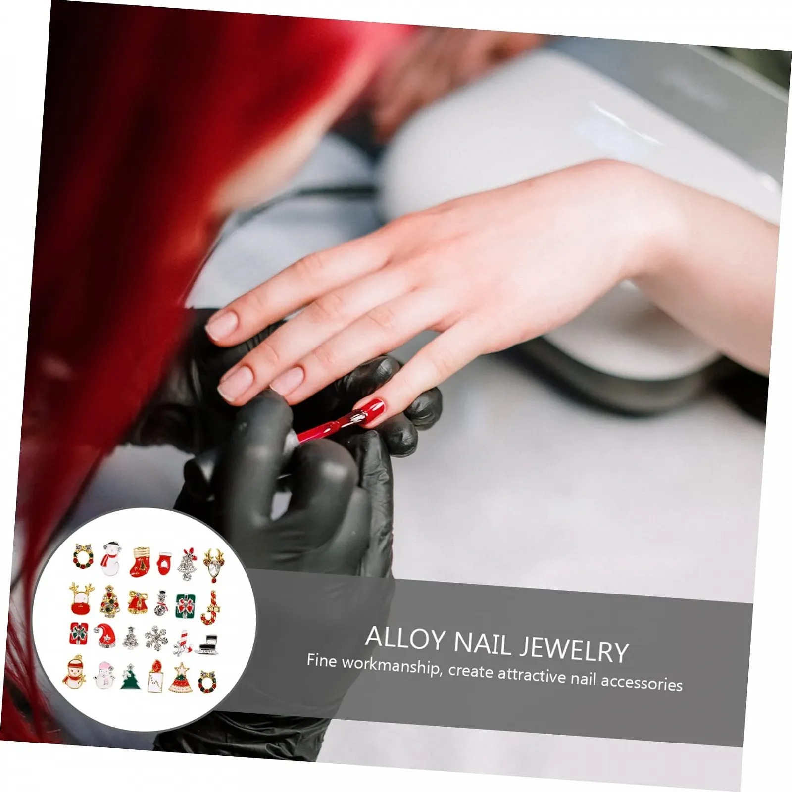 Украшения для ногтей LALAFINA Рождественские из сплава со снежинками, стразы для ногтей, аксессуары для украшения ногтей, фото №8
