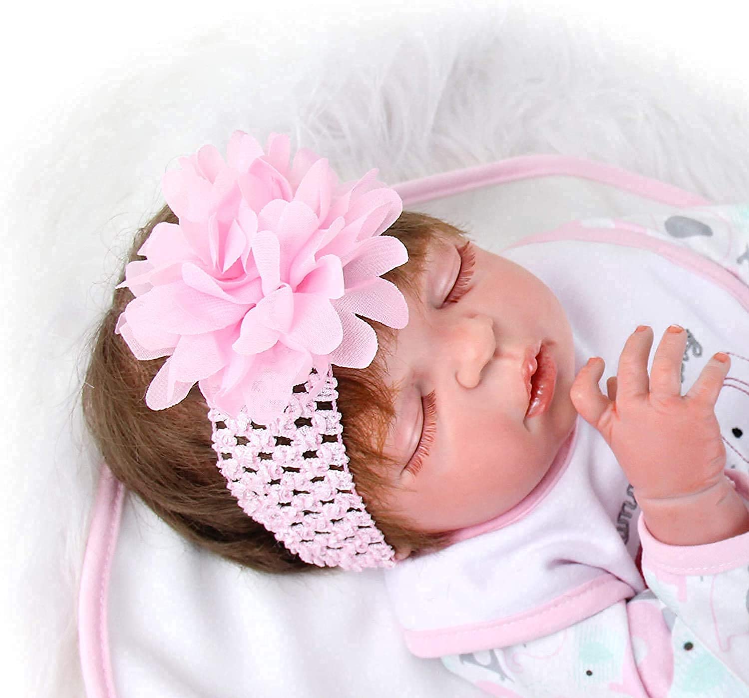 Кукла ZIYIUI 23 дюйма Full Body Silicone Reborn Girl Anatomically Correct Sleeping Baby Doll, фото №5