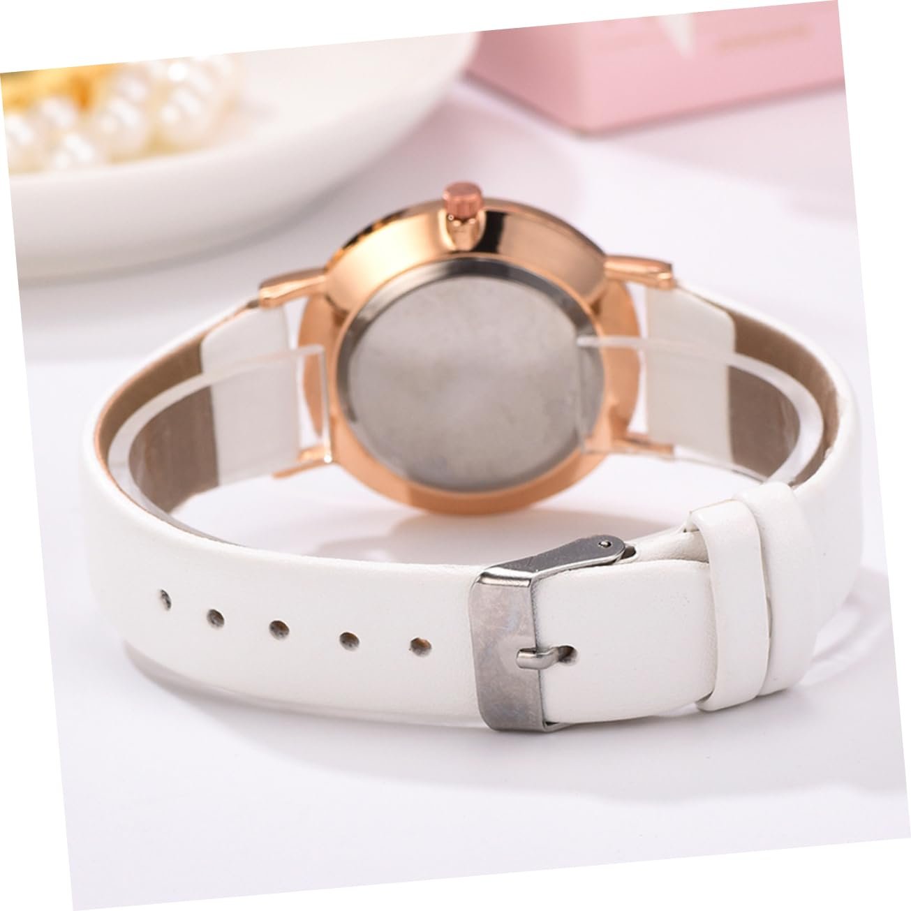 Женские часы WRITWAA 2 шт. Классический ПУ кожаный ремешок Аналоговый кварцевый механизм, фото №2