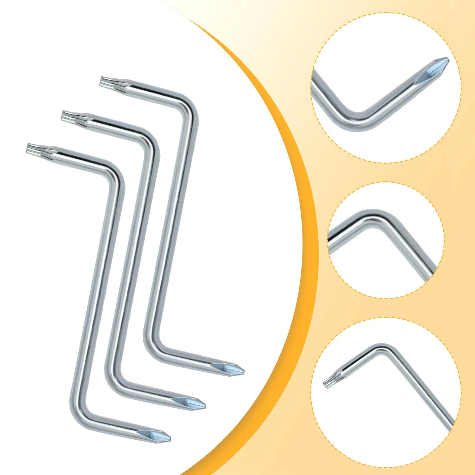 Набір Allen Wrench Z Type Double Head 90 Degree Flat Head T15/T20/T25 Steel, фото №4